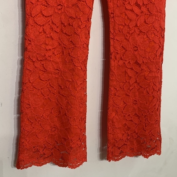 Free People Wild Lace Pull On Crop retro Flare 70s  Pants Small women’s nwot - Picture 4 of 7